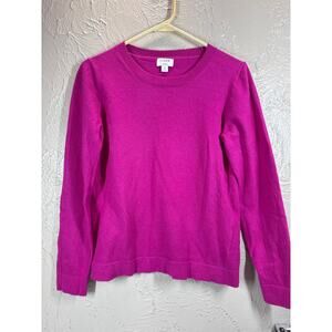 J. Crew Pink Teddie Long‎ Sleeve Round Wool Cotton Blend Sweater Size Small